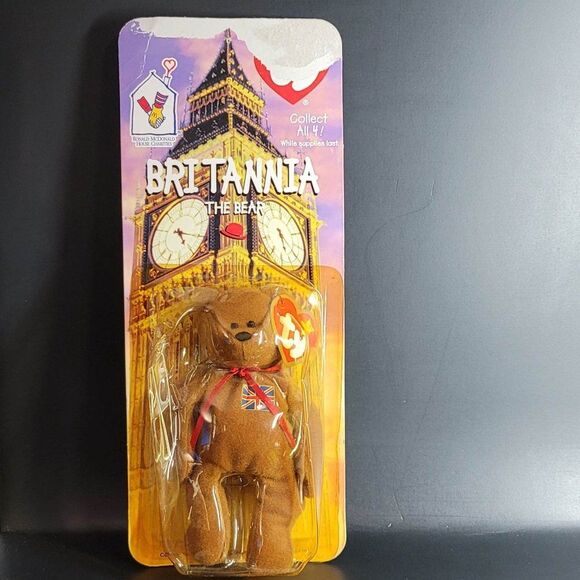 TY McDonalds Teenie Beanie Britannia the Bear 1997 RETIRED WITH (2) ERRORS - Picture 1 of 4